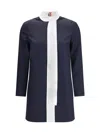 Thom Browne High Wool Suiting Shift Dress In Blue