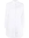 Thom Browne Long-sleeved Mini Shirt Dress In White