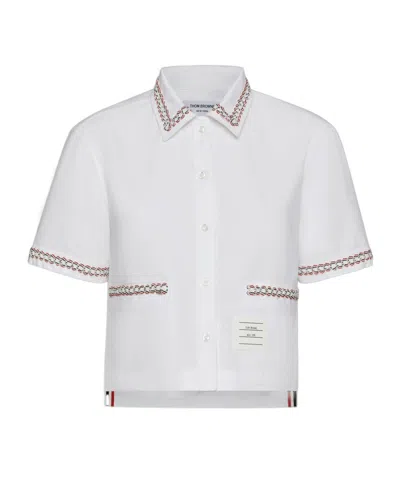THOM BROWNE DROP-BACK CROPPED SHIRT