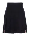 Thom Browne Graphite Wool Mini Skirt For Women In Black