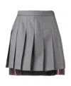Thom Browne Dropped Back Mini Pleated Skirt In Gray