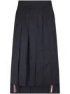 Thom Browne High-waisted Pleated Skirt In Blue