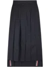 Thom Browne High-waisted Pleated Skirt In Blue