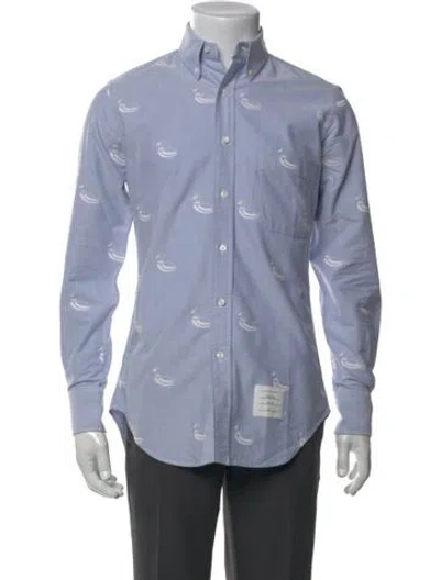 Pre-owned Thom Browne Duck Printed Dress Shirt In Blue