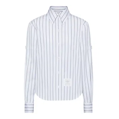 Thom Browne Easy Fit Button Down Shirt In Gray