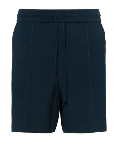 Thom Browne Elastic Waist Shorts In Blue