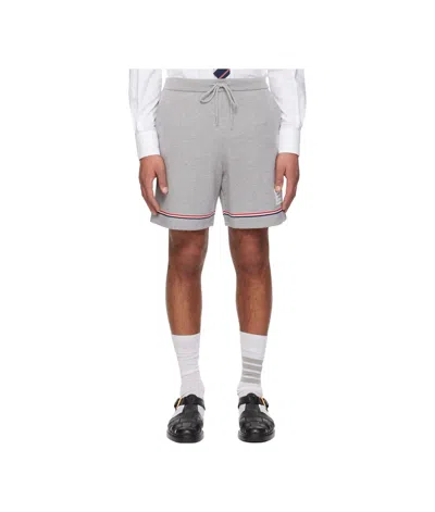 Thom Browne Elastic Waist Shorts In Gray