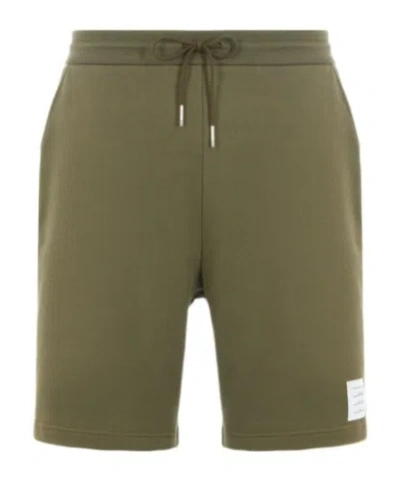 Thom Browne Elastic Waist Shorts In Green