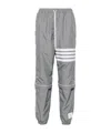 Thom Browne Mid Rise Ripstop Track Pants In Gray