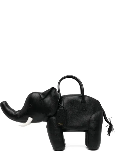 Thom Browne Elephant Top Handle Tote Bag In Black