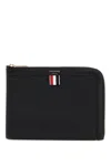THOM BROWNE "EMBOSSED LEATHER POUCH
