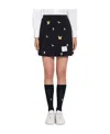 Thom Browne Embroidered A-line Skirt In Black