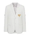 Thom Browne Embroidered Blazer In White