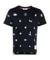 Thom Browne Dachshunds Embroidered Cotton T-shirt In Black