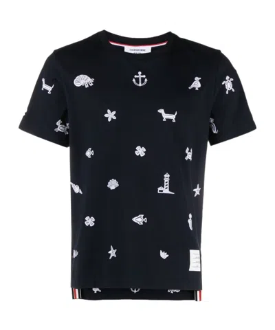 THOM BROWNE THOM BROWNE JERSEY NAUTICAL SHORT SLEEVE T-SHIRT