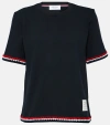 THOM BROWNE EMBROIDERED COTTON T-SHIRT