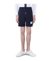 Thom Browne Embroidered Cotton Track Shorts In Multicolor