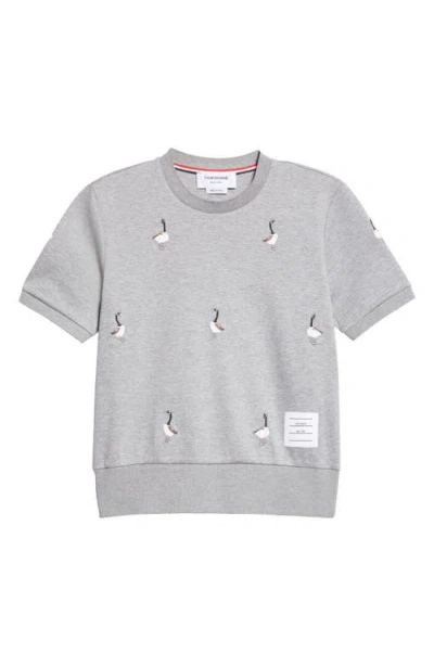 Thom Browne Embroidered Geese Short Sleeve Sweatshirt