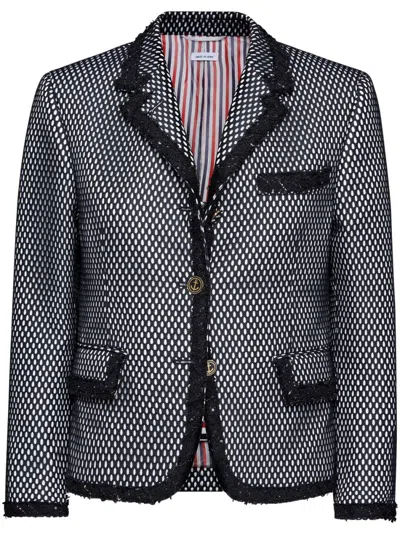 Thom Browne Embroidered Jacket In Black