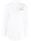 Thom Browne Embroidered Long-sleeve Shirt In White