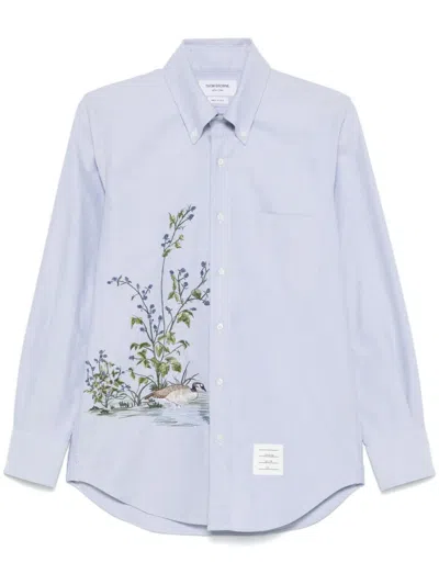 THOM BROWNE EMBROIDERED-MOTIF SHIRT