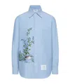 Thom Browne Cotton Embroidered Scenic Goose Shirt In Blue