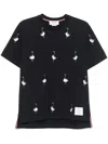 Thom Browne Embroidered-motif T-shirt In Black