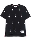 Thom Browne Embroidered-motif T-shirt In Black