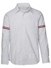 Thom Browne Oxford Shirt With Striped Grosgrain Band In White