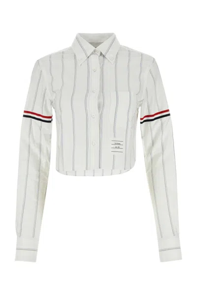 Thom Browne Embroidered Oxford Shirt In White