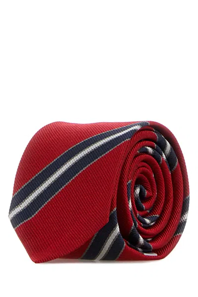 Thom Browne Embroidered Silk Tie In Multi