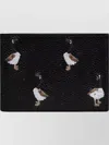 Thom Browne Embroidered Stripe Card Holder In Black