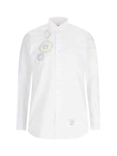 Thom Browne Embroidery Detail Shirt In Light Blue