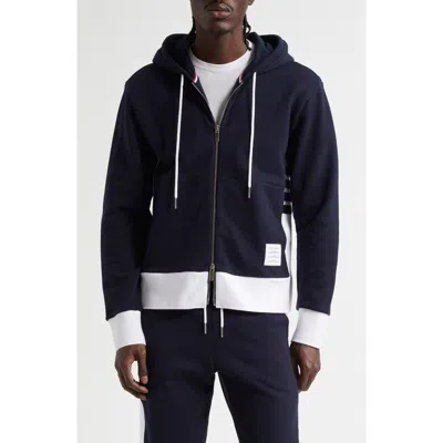THOM BROWNE THOM BROWNE ENGINEERED 4-BAR COTTON FRENCH TERRY ZIP-UP HOODIE