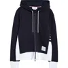 Thom Browne Engineered 4-bar Cotton French Terry Zip-up Hoodie In Navy