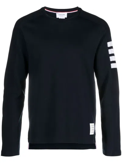 Thom Browne Engineered 4-bar Cotton Sweatshirt In Blue