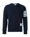Thom Browne Engineered 4-bar Cotton Sweatshirt In Blue