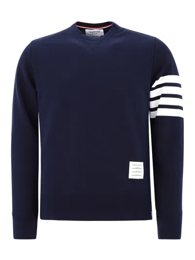 Thom Browne Classic Crewneck In Blue
