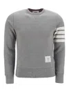 Thom Browne Classic Sweatshirt With Engineered 4 Bar In Gris Claro