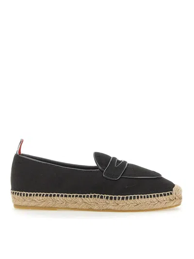 Thom Browne Varsity Penny Loafer Espadrilles In Black