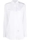 Thom Browne Exaggerated Easy Fit Point Collar Shirt In Poplin In White