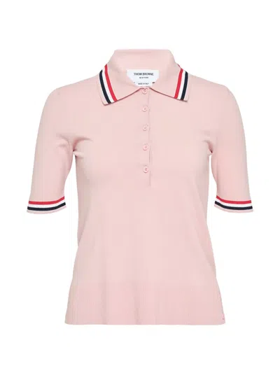 Thom Browne Exclusive Stripe-trims Polo Shirt In Pink