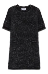 Thom Browne Eyelash Tweed Jacquard Mini Dress In Black