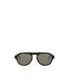 Thom Browne Eyewear Oval Frame Sunglasses In Gray