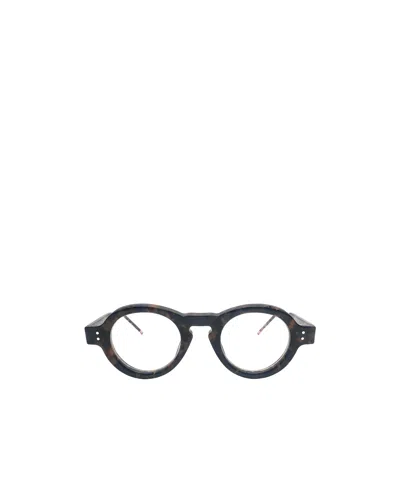 Thom Browne Eyewear Round Frame Glasses In Black