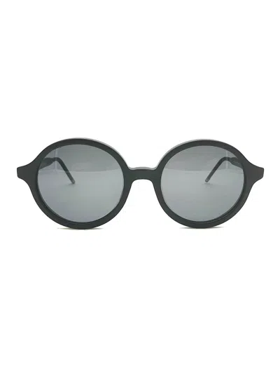 Thom Browne Eyewear Round Frame Sunglasses In Black/charcoal