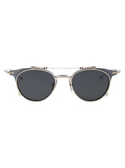 Thom Browne Eyewear Round Frame Sunglasses In Metallic