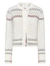 Thom Browne Fairisle Patterned Cropped Cardigan In White