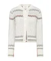 Thom Browne Fairisle Patterned Cropped Cardigan In White