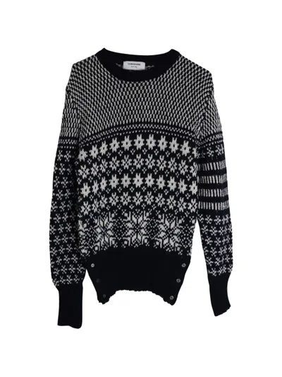 Pre-owned Thom Browne Fair Isle Crew-neck Sweater In Blue